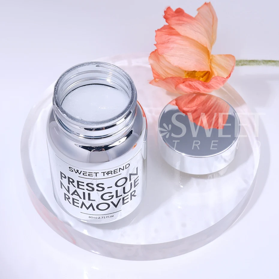 80ml Press-on Nails Sponge Remover Solution Quick Gentle No Damage Reusable Nails Gel Polish Remover Tools for False Nail Tips