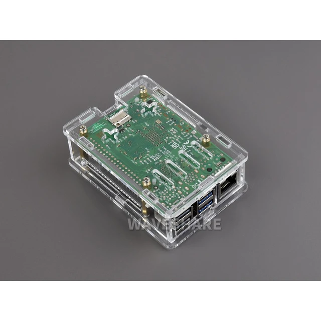 Transparent and Black Acrylic Case for Raspberry Pi 5, Supports installing  Official Active Cooler