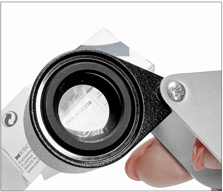 Eschenbach Diamond Triplet Folding Lupen 10x 20x Vergrößerung Achromatische Linsen Metallrahmen Chrom Messing Griff für Juweliere – Detail 6
