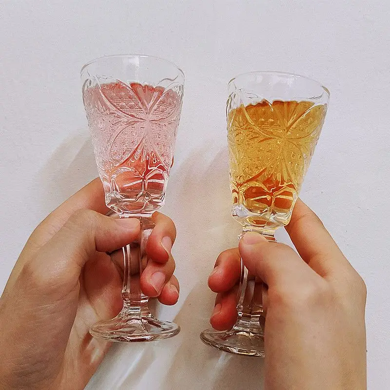 1pc Transparent Glass White Wine Glass Whiskey Glass Small Mini Drinking Cup