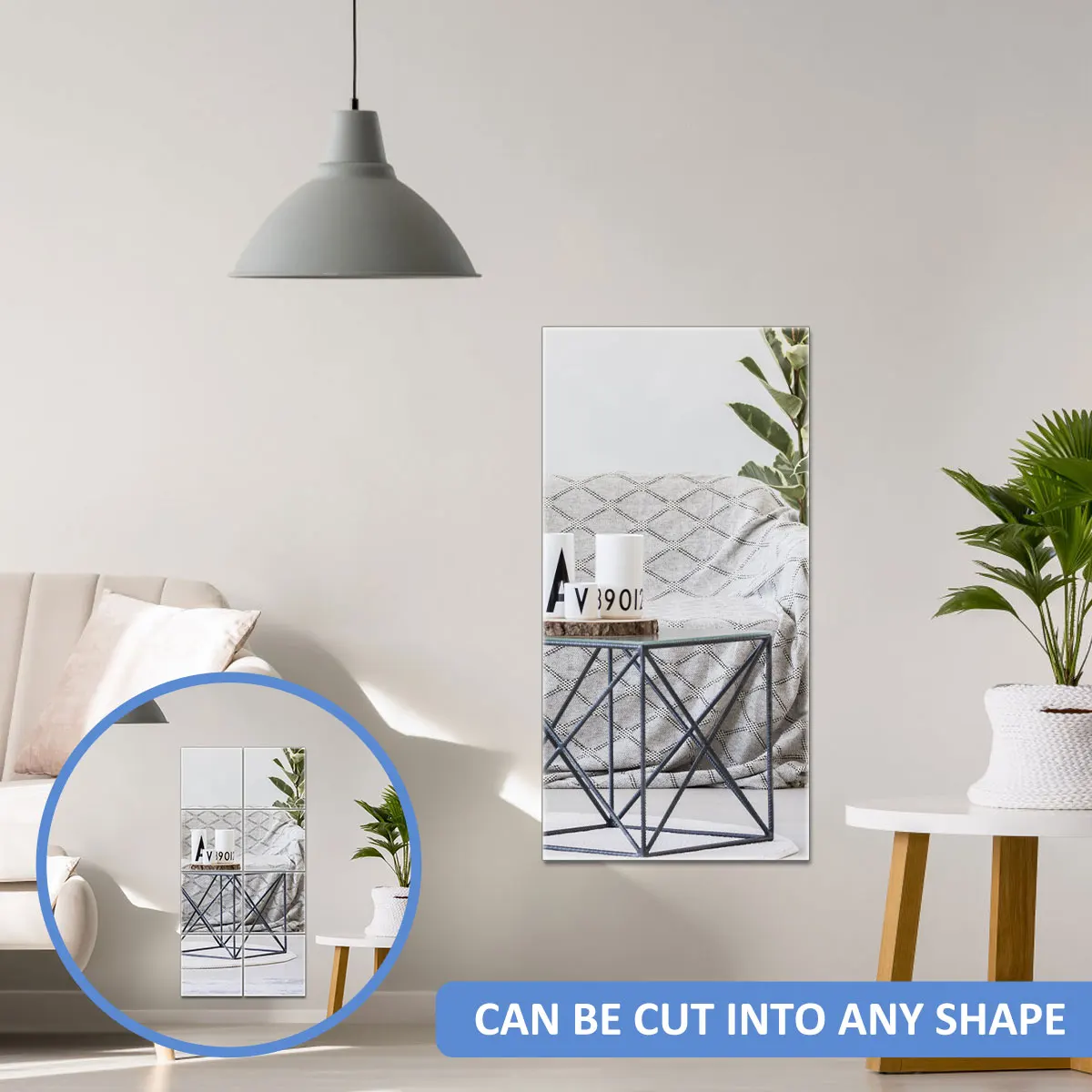 Self Adhesive Mirror Stickers Flexible Mirrors Sheets Cuttable DIY Wall Mirror PET Non Glass Stickers Wall