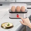 Electric Eggs Cooker Automatic Rapid Boiler 200W Stainless Steel Eggs Steamer with Warming Function Kitchen Accessory