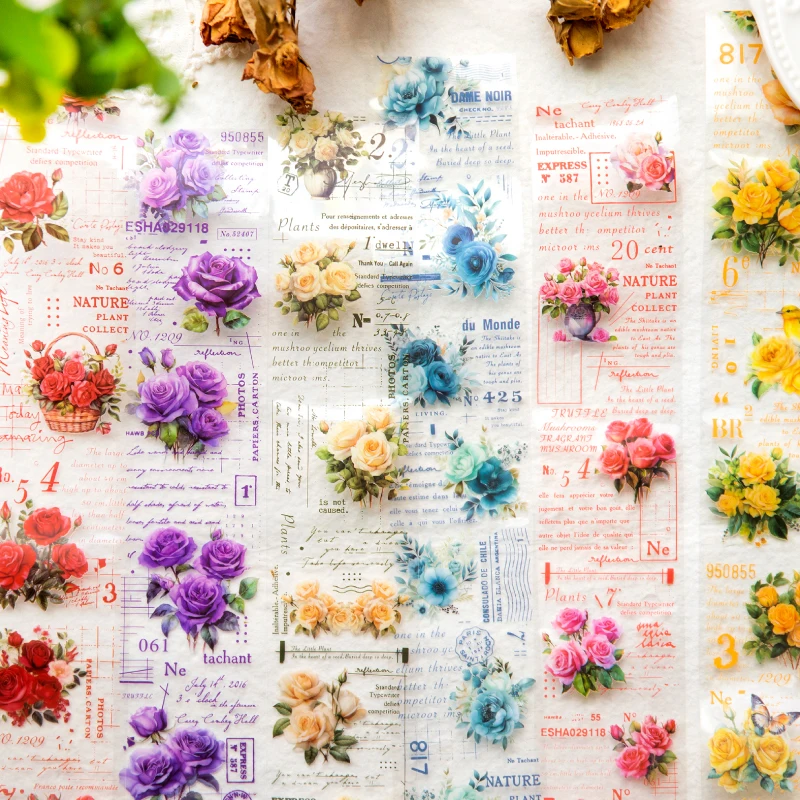 

6PCS/LOT Lyric Poems of Roses series retro decorative PET tapes