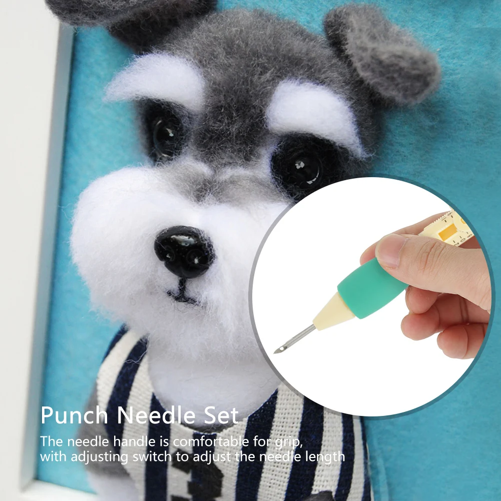 Versatile Embroidery Needle Punch Kit with Adjustable Pen and Accessories