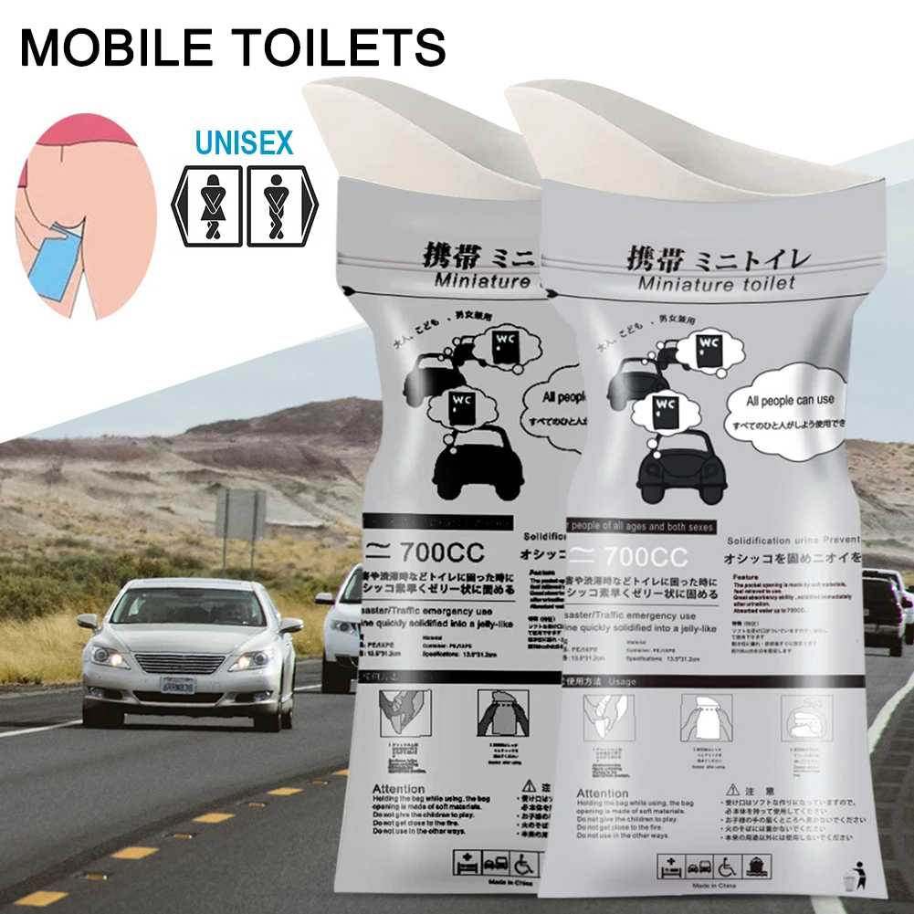 Portable Unisex Travel Toilet Leak Proof Urine Bag