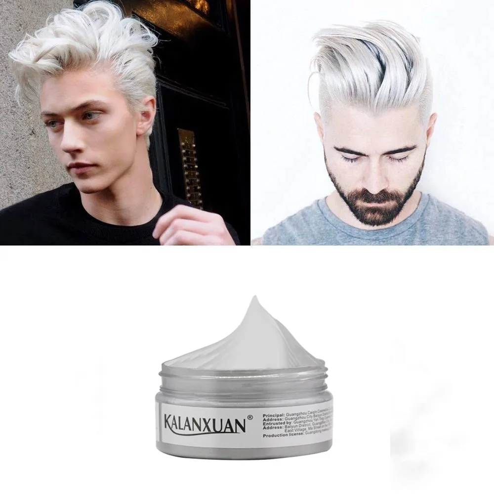 Temporary Color Mud Dye Salon Hair Wax Cream Shaping With Modeling Pomade Silver Green Grandma Hair Dye 50 г натуральный воск для волос на водной основе для укладки волос pomade hair modeling wax