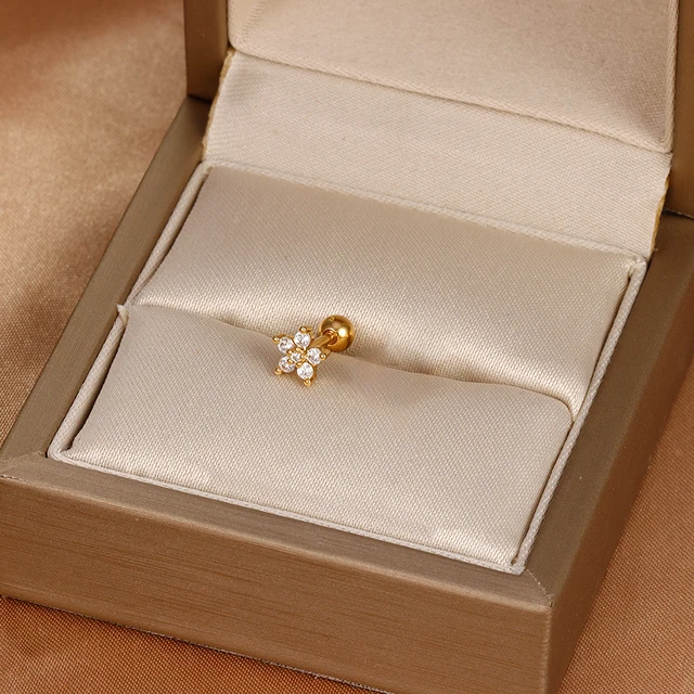 세련된 여성의 매력을 더하는 스테인리스 스틸 미니 지르콘 귀걸이