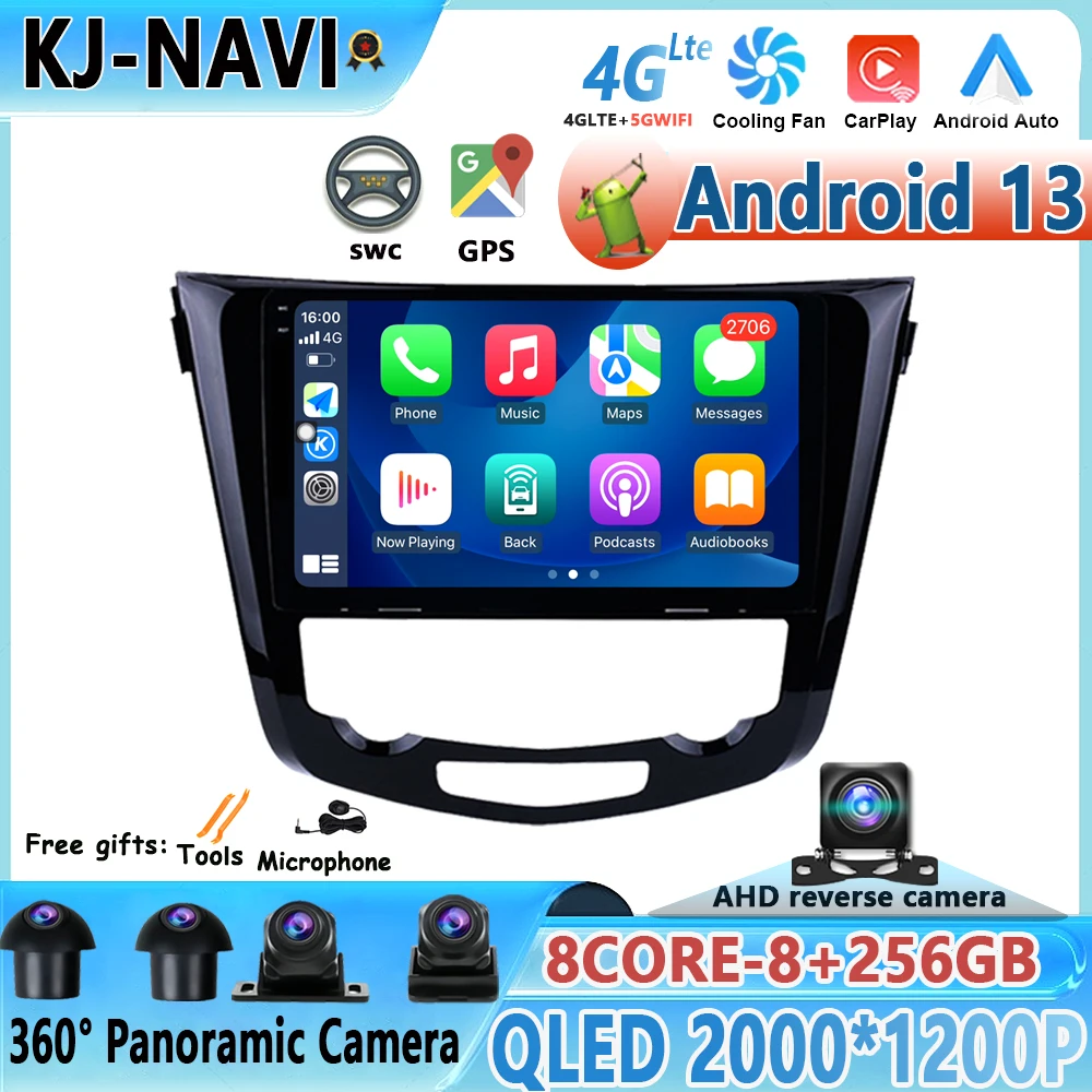 

Multimedia Video Android 13 Stereo Car Radio Player GPS Navi For Nissan X-Trail xtrail X Trail 3 T32 2013 - 2022 Qashqai 2 J11