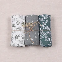 HappyFlute 3Pcs/Set Soft Baby Muslin Swaddle 100% Cotton Baby Blanket Wrap For Newborn Baby 1