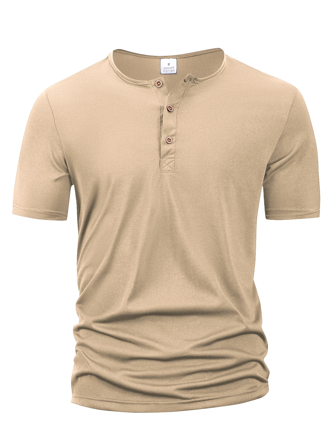 Summer Men Henley Collar T-shirts Button Slim Casual Male Solid Color Short Sleeve Men Sports T-shirt Polo shirt Tops 9 Se1fa1014ecff49078c70f9267c223c01w