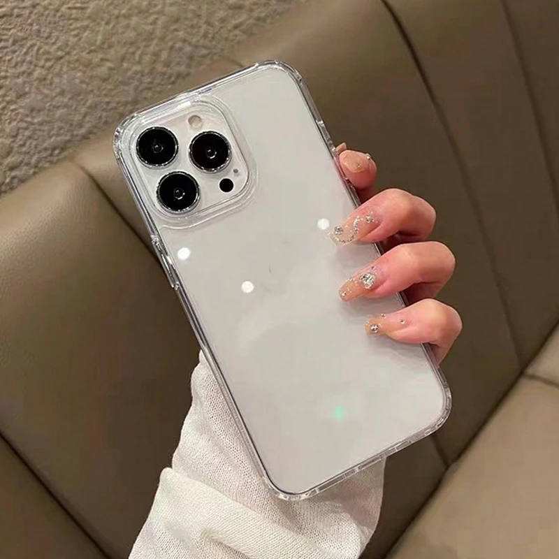 2PCS High Quality Acrylic Transparent Smooth Glossy Phone Case thumbnail 2