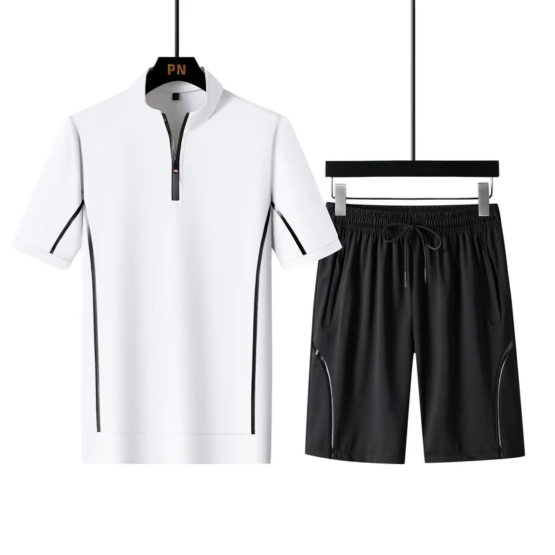 

ANSZKTN Men summer 2 pcs Sets Short Sleeve T shirt Shorts pants Custom Sport Sweat Suit Shorts Sets