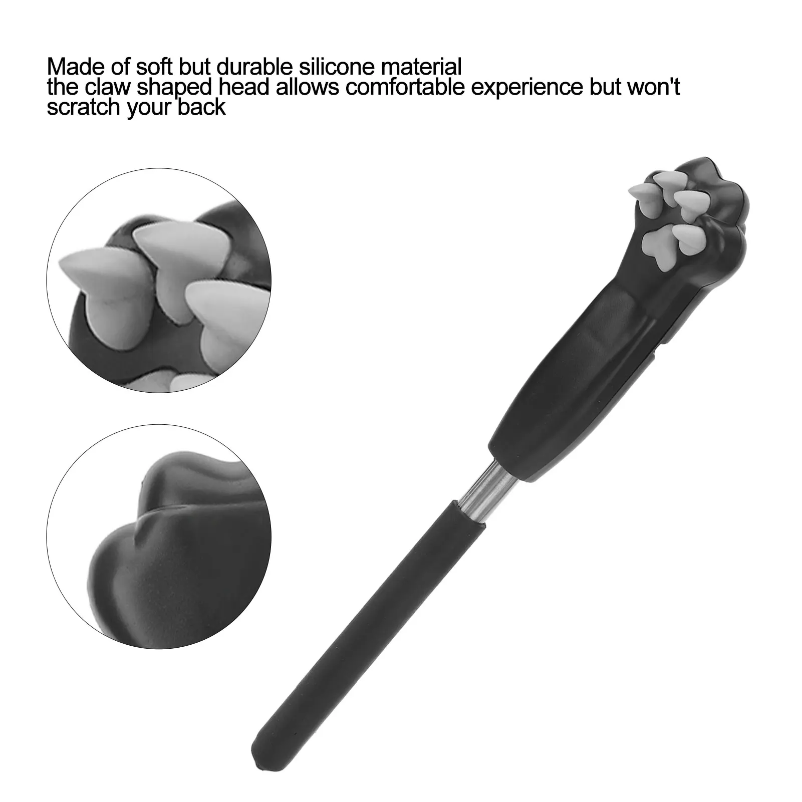 1pcs Stainless steel back scratcher retractable silicone cute cat claw back scratcher retractable massage relaxation tool