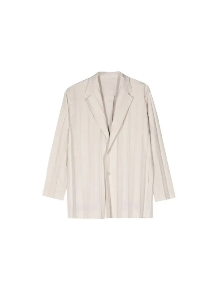 Miyake pleated men's casual suit suit simple solid color senior office Korean fashion men's jacket pants two-piece set 6