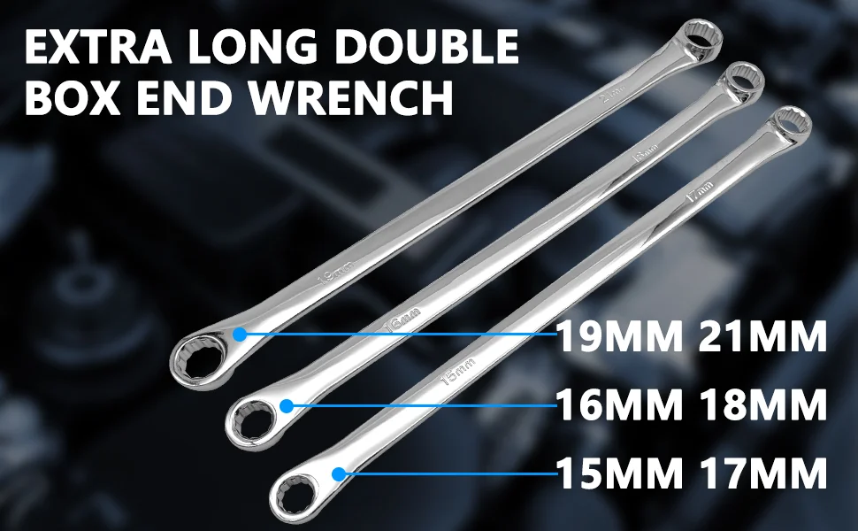 10-teiliger Motorlagerungs-Schlüsselsatz für die hintere Sturzeinstellung, 16mm 17mm 18mm 19mm 21mm 24mm mit 24-Zoll-Bruchstangenwerkzeug – Detail 2