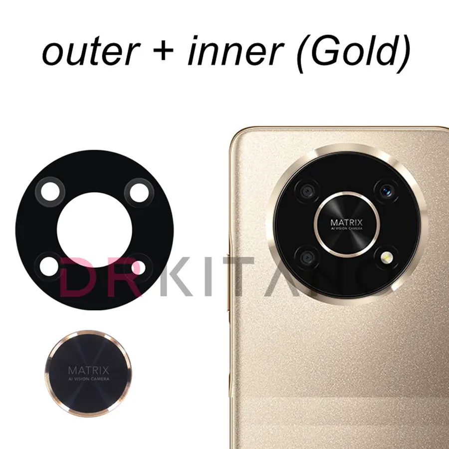 Honor Magic4 Lite 용 후면 카메라 유리 렌즈 Magic 4 Lite 접착 스티커로 교체 ANY-LX1 ANY-LX2 ANY-LX3