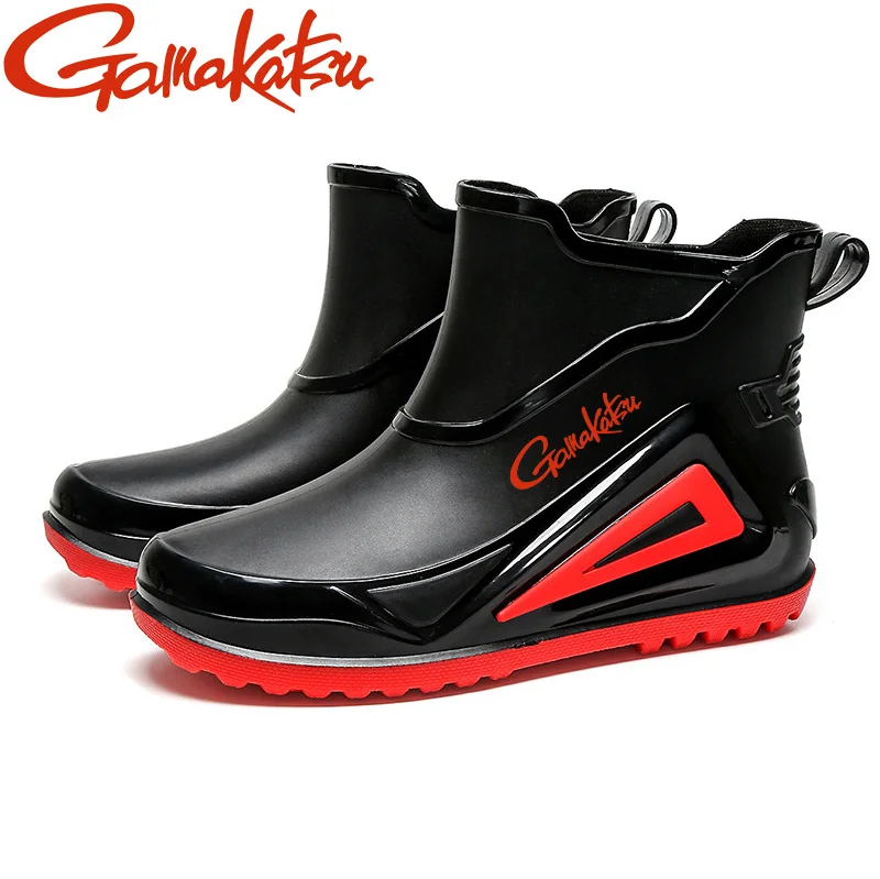 

Brand Men Outdoors Waterproof Fishing Shoes Wear-resistant Anti Slip Rainshoes Thick Soles Fashionable Work Shoes Rubber Sports