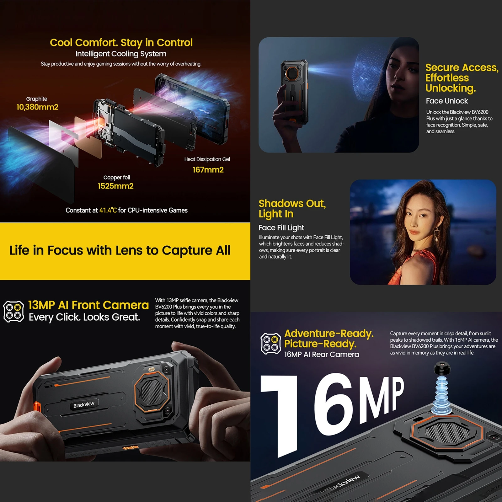 1品限り❤️Blackview BV6200Plus タフネススマホ6.56インチ Blackview