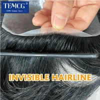 Male Hair Prosthesis Silicone Microskin Base 100% Human Hair Replacement Mens Toupee Breathable Biological Scalp Wigs For Men 2