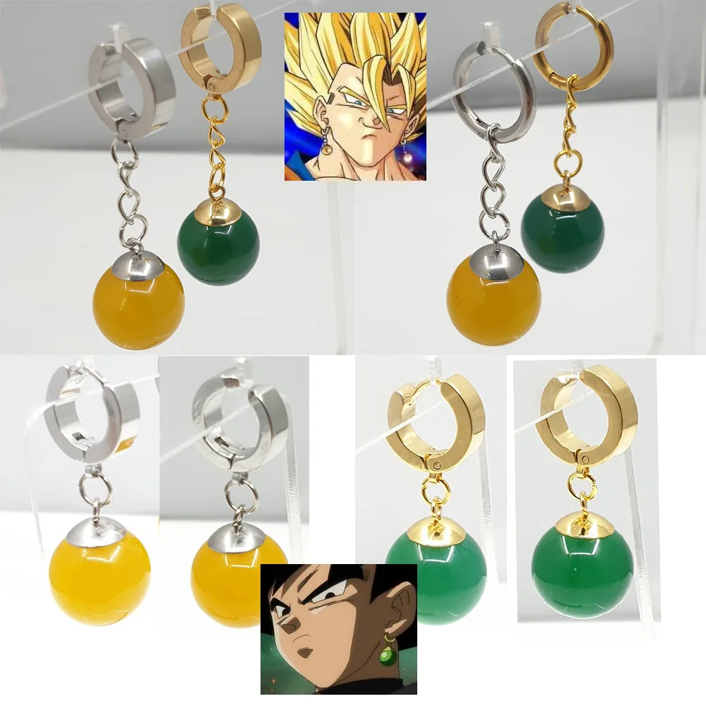 Bliss Unissex Cosplay Brincos Clipe Vegetto Amarelo Brincos de Batara Anime  Drop Zoro Potara 1Pair Black Son Goku Super Dragon Ball Joias Verde Zamasu  Brincos