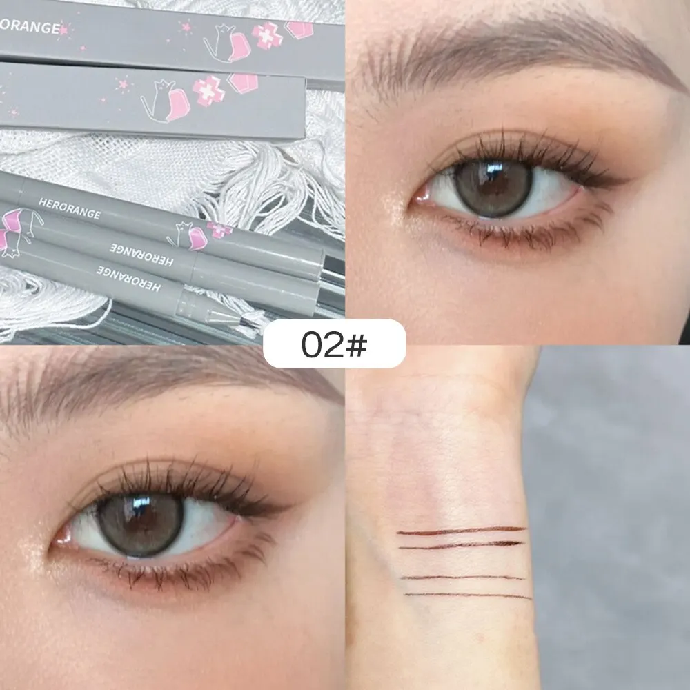 Double Tip Lower Eyelash Pencil Super Slim Eye Liner Waterproof Anti-Smudge Dual Pronged Bottom Eyelashes Pen