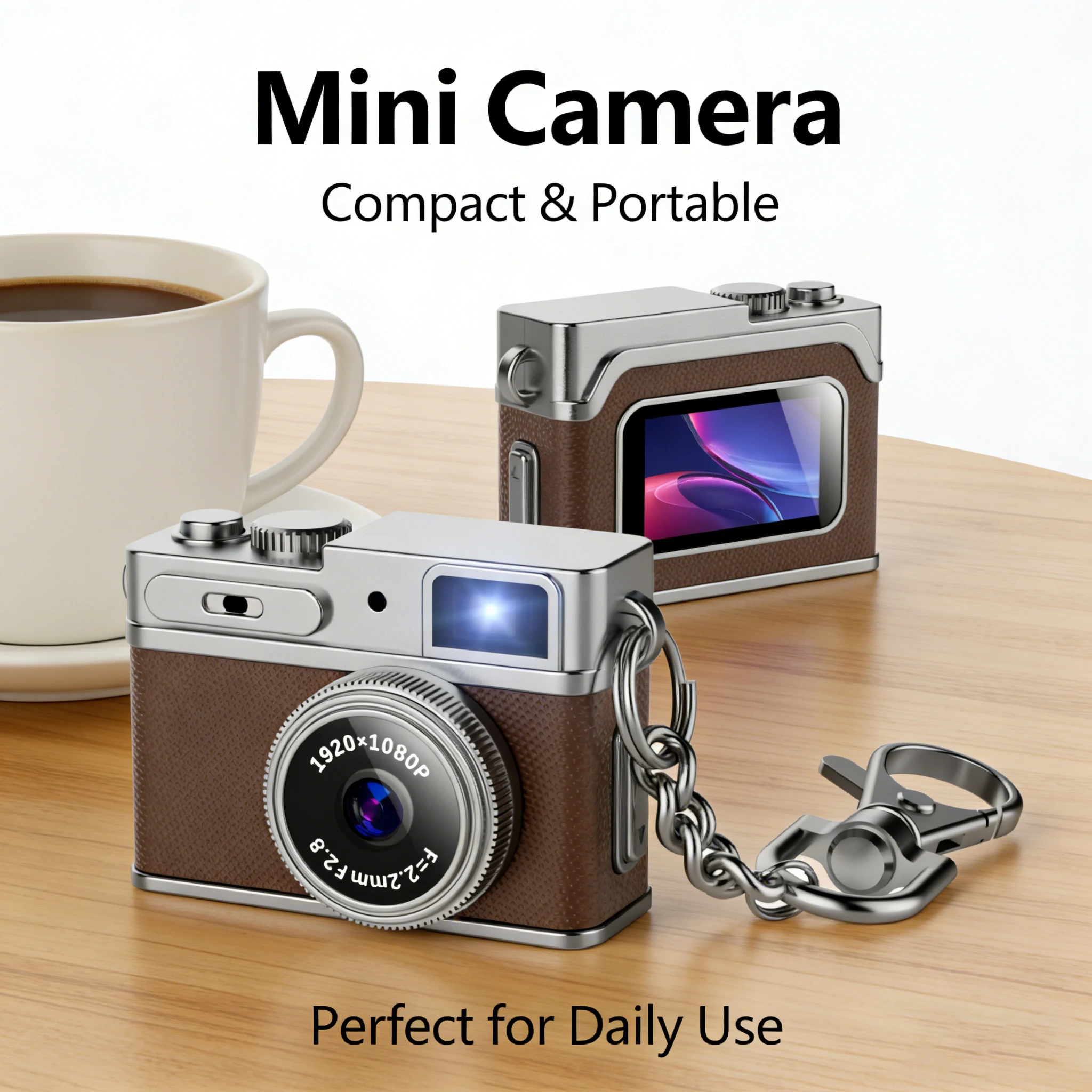 Mini cameră digitală retro snap în stil vintage