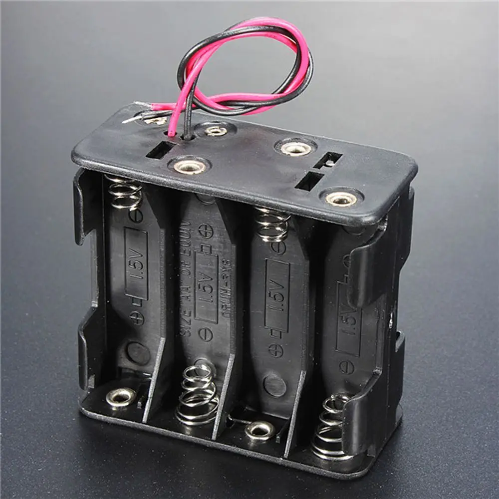 Scatola batteria 8 batterie AA con cavo 12 Volt 12V Custodia batteria Batterie Stack Batteria Slot per clip Scatola portabatteria - immagine 5