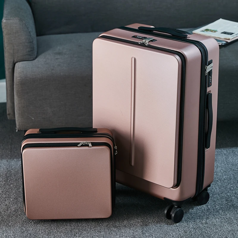 

Front Opening Suitcase Luggage Laptop Bag Travel Suitcases with Wheels Rolling Luggage Set Travel Bag Password Trolley Case