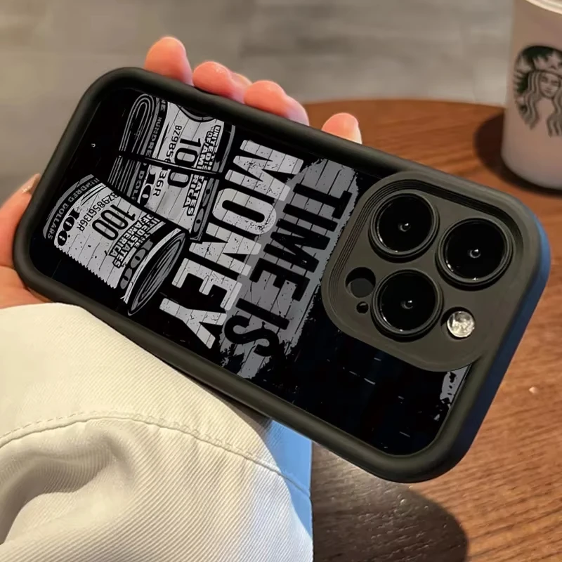Luxury Time is Money Printed Soft Phone Case Cover