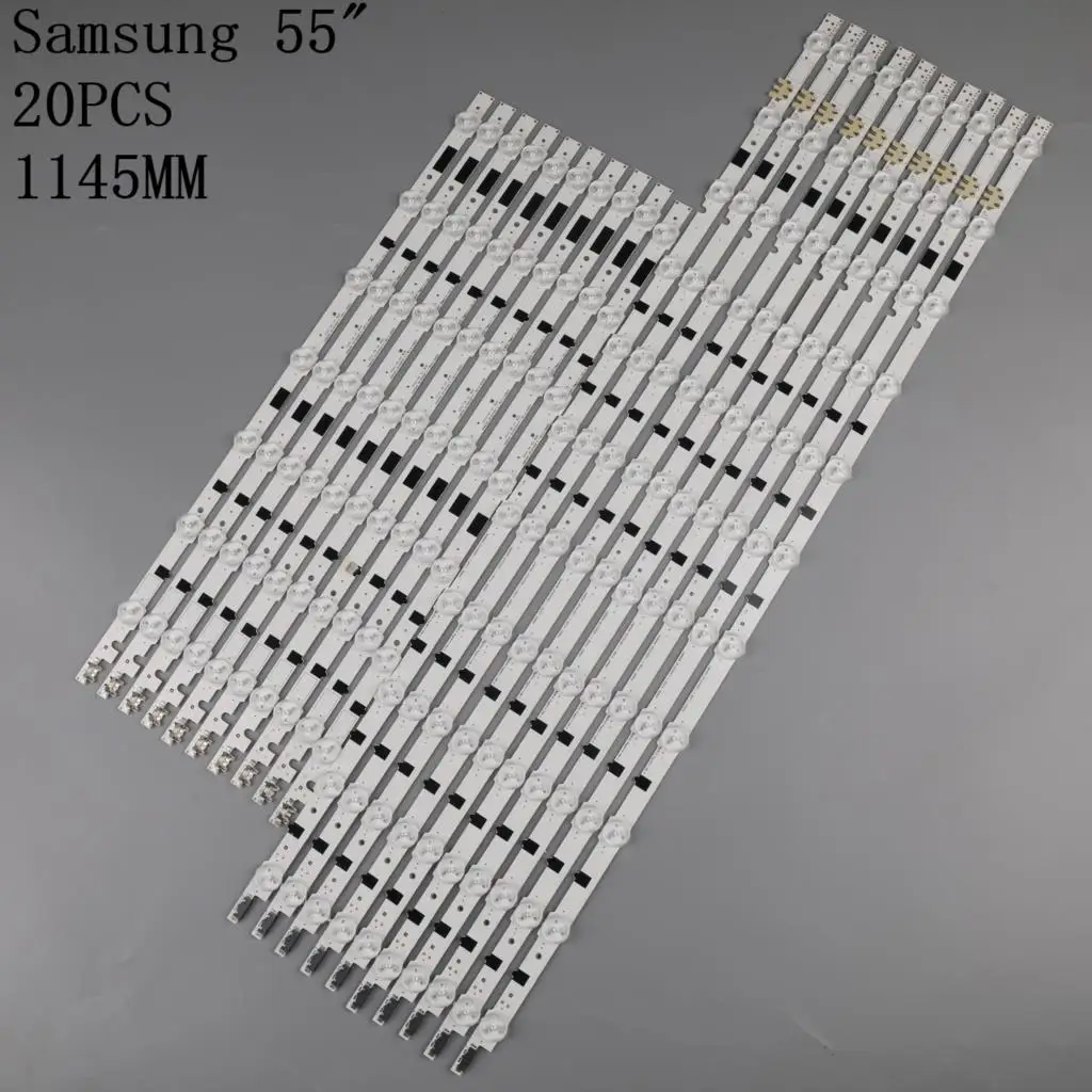 20pcs LED strip 11+7 lamps For SAMSUNG 2013SVS55F L+R D2GE_550SCA-R3 D2GE_550SCB-R3 UA55F6400 UA55F6800 UA55F6300 UN55F6350