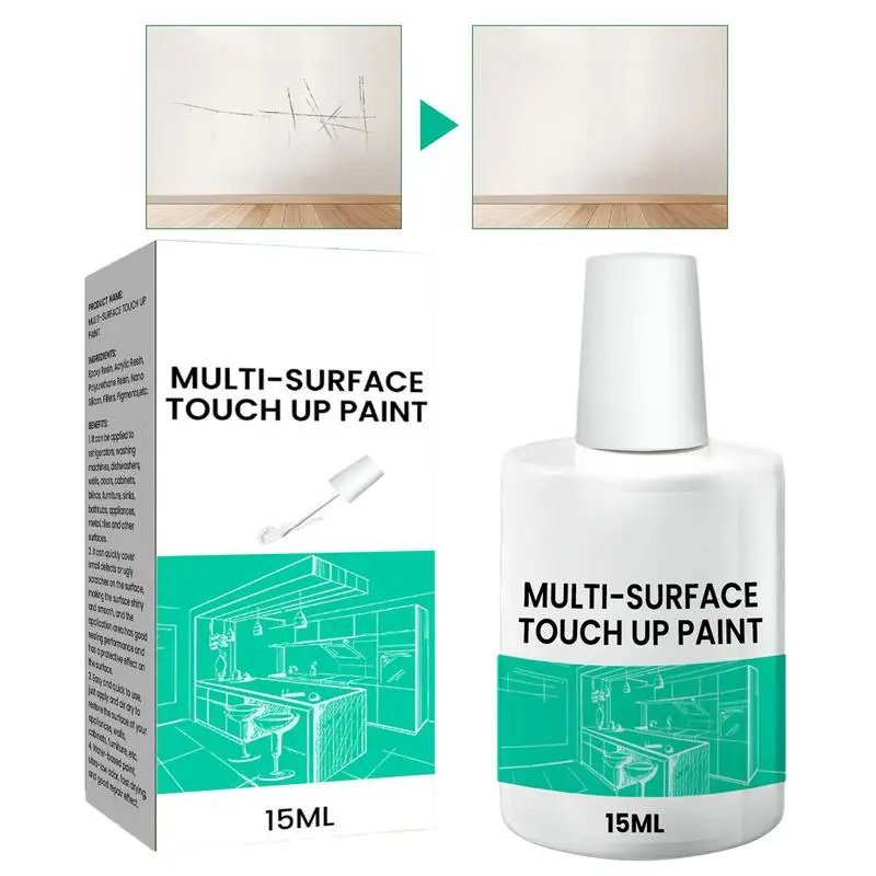 

Multi-Surface Paint Pen Interior House Appliance Paint Repair White Scratch Repair Multi-Surface Paint With Brush Small Brush