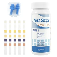 

50pcs/bottle 6 In 1 Water Test Paper Drinking Water Test Strip PH Bromine Nitrate Water Quality Test for Aquarium Fish Tank Pool