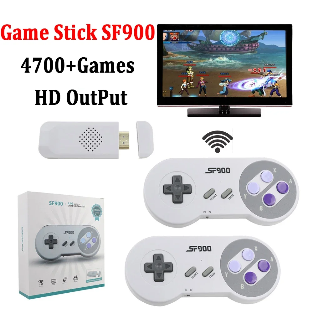 슈퍼 닌텐도 게임스틱 SF900 콘솔, 5000 레트로 게임, HD 비디오 게임 콘솔, NES SNES 무선 컨트롤러용, 16 비트