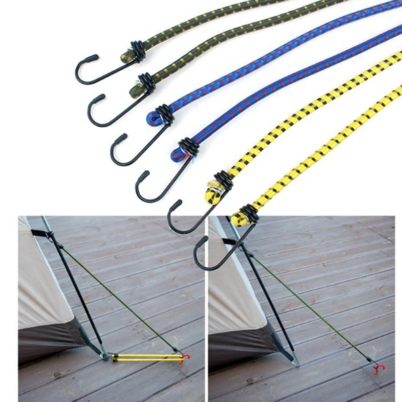Luggage strap elastic ropes elastic straps 6pcs Elastic bungee cord set Luggage straps Rope hooks Stretch tie Outdoors 30cm/40cm/60cm