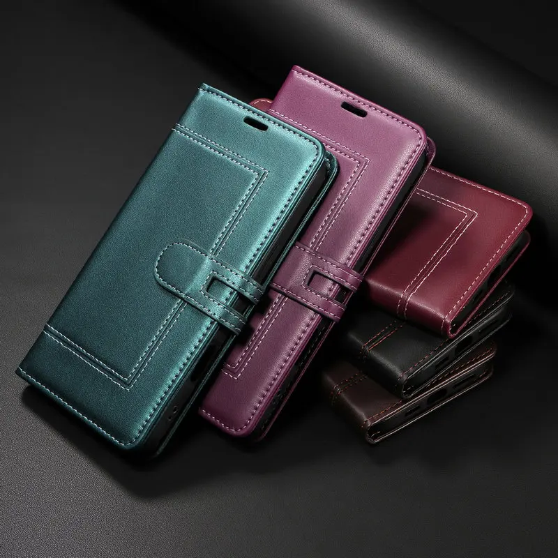 Luxury RFID Leather Flip Wallet Cover - Premium Book-Style Protective Case