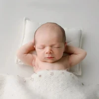 Newborn Photography Props Velvet Pillow Bowknot Hairband Baby Studio Shooting Basket Cushion Mat Photoshoot Accessories Set 4