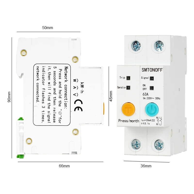 SMTONOFF Ewelink WIFI Smart Energy Meter Kwh Metering Monitoring Leakage protection Remote control Timer Relay for Smart Home