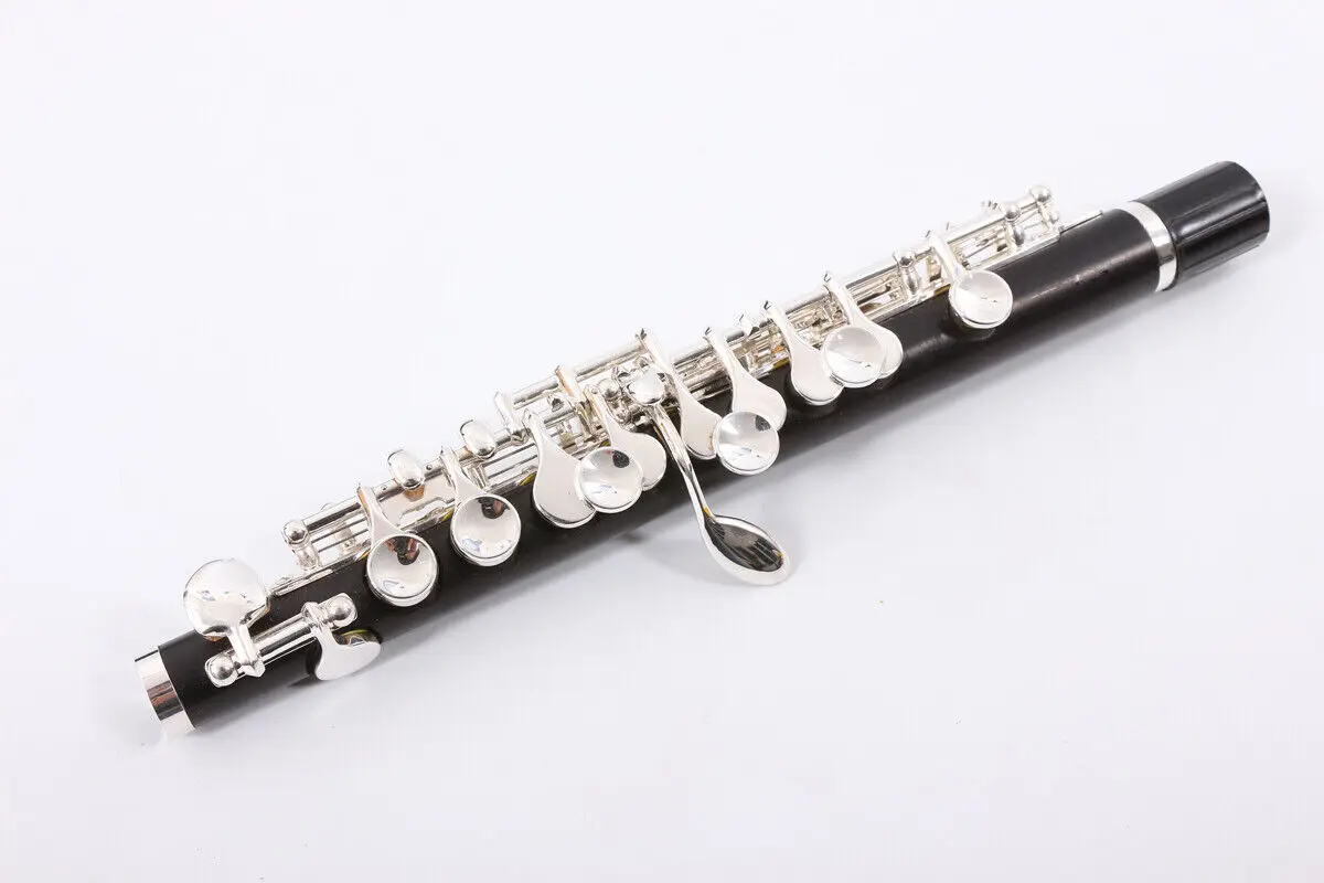 Yinfente Piccolo C key Ebony Wood Body Silver Plated Closed Hole Case New