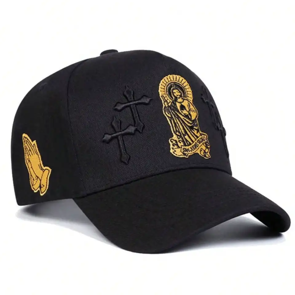Men's Baseball Cap with Jesus Cross Embroidery