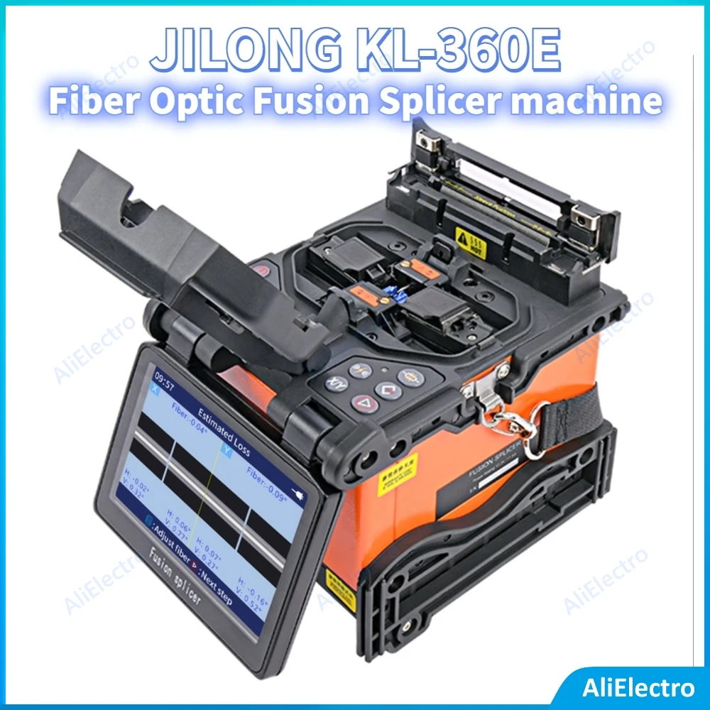 Nuovo Jilong Kl-360E Fibra Ottica Fusion Splicer Machine Fusion Splicer Tempo Di Giunzione 9S Tempo Di Riscaldamento 15S Alta Qualità