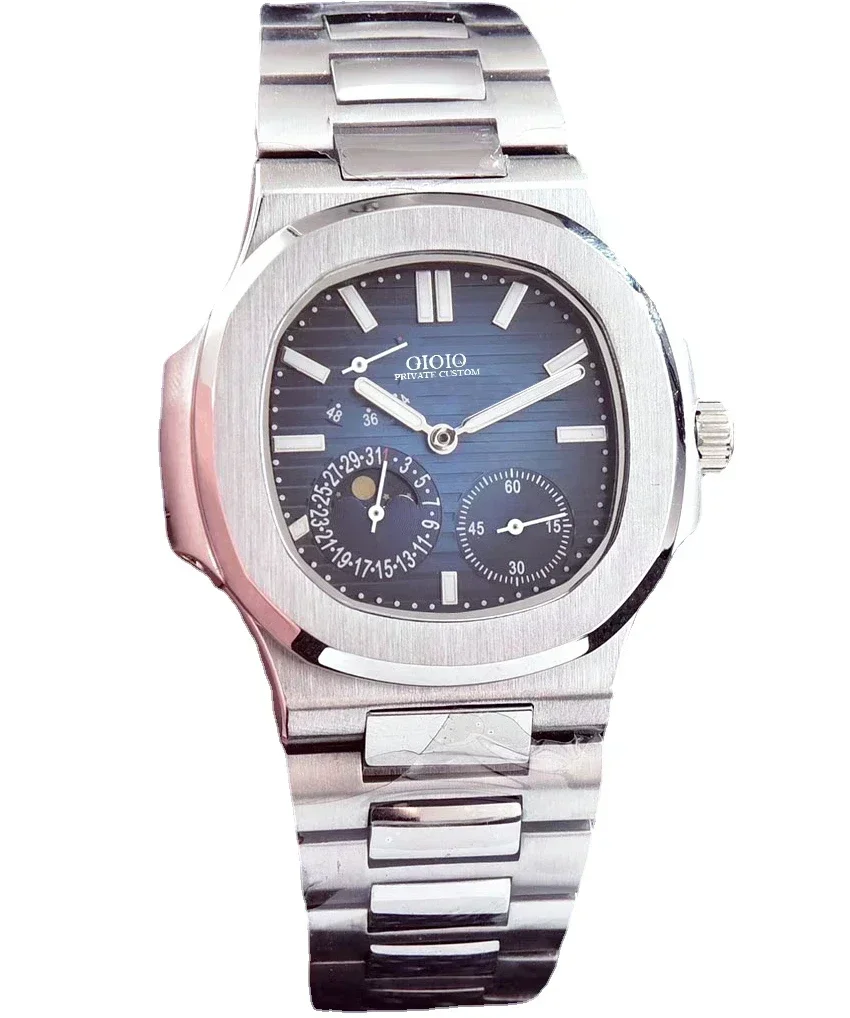 Luxury New Automatic Mechanical Men Watch Bracciale In Acciaio Inossidabile Nero Blu Moonphase Orologi Nautilus 5712