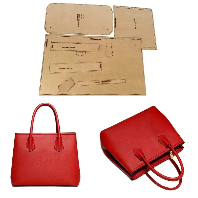 Fashion Handbag Bag Sewing Pattern 1Set DIY Leather Craft Kraft Paper For Handmade Sewing Template 24x30CM