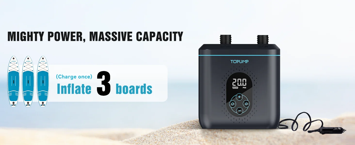 【人気商品】TOPUMP充電式SUPポンプTPS260, 20PSI電動パドルボ Amazon.co.jp: TOPUMP パドルボード 電動ポンプ TPS260-20PSI