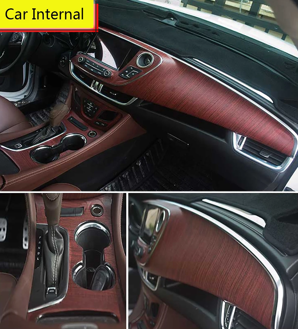 Applying wood grain vinyl film to car surface