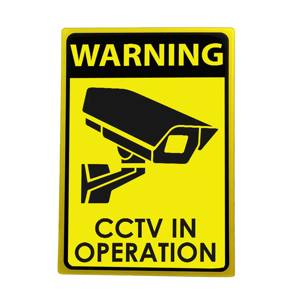 

Monitoring Warning Signs Sticker Video Stickers Emblems Security Outdoor Acrylic for Home