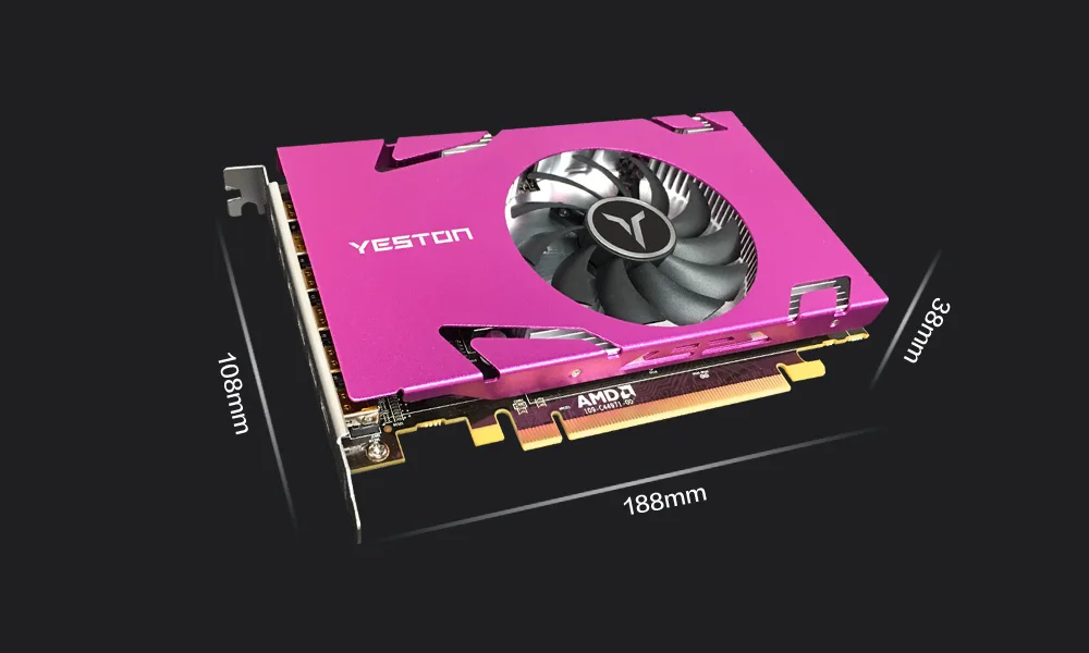 gpu computer YESTON Radeon R7 350 6 Mini DP Graphic Card Depth HDR GDDR5 4GB 128Bit GPU R7350 6MiniDP GA AMD Video Card Support Split Screen best graphics card for pc