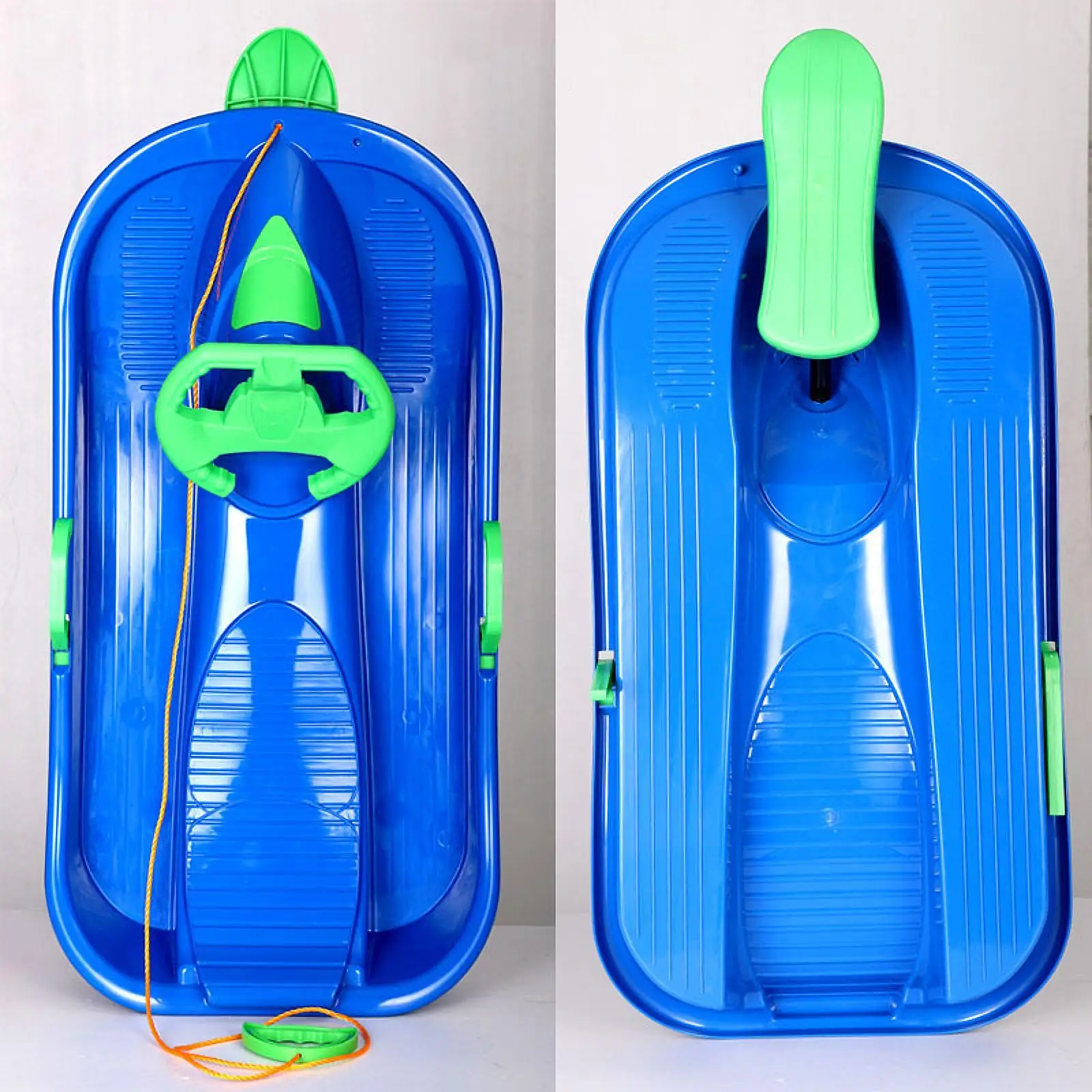 Snow Sled with Steering Wheel Brake Unique Steerable Snow Sled for Boys Kids