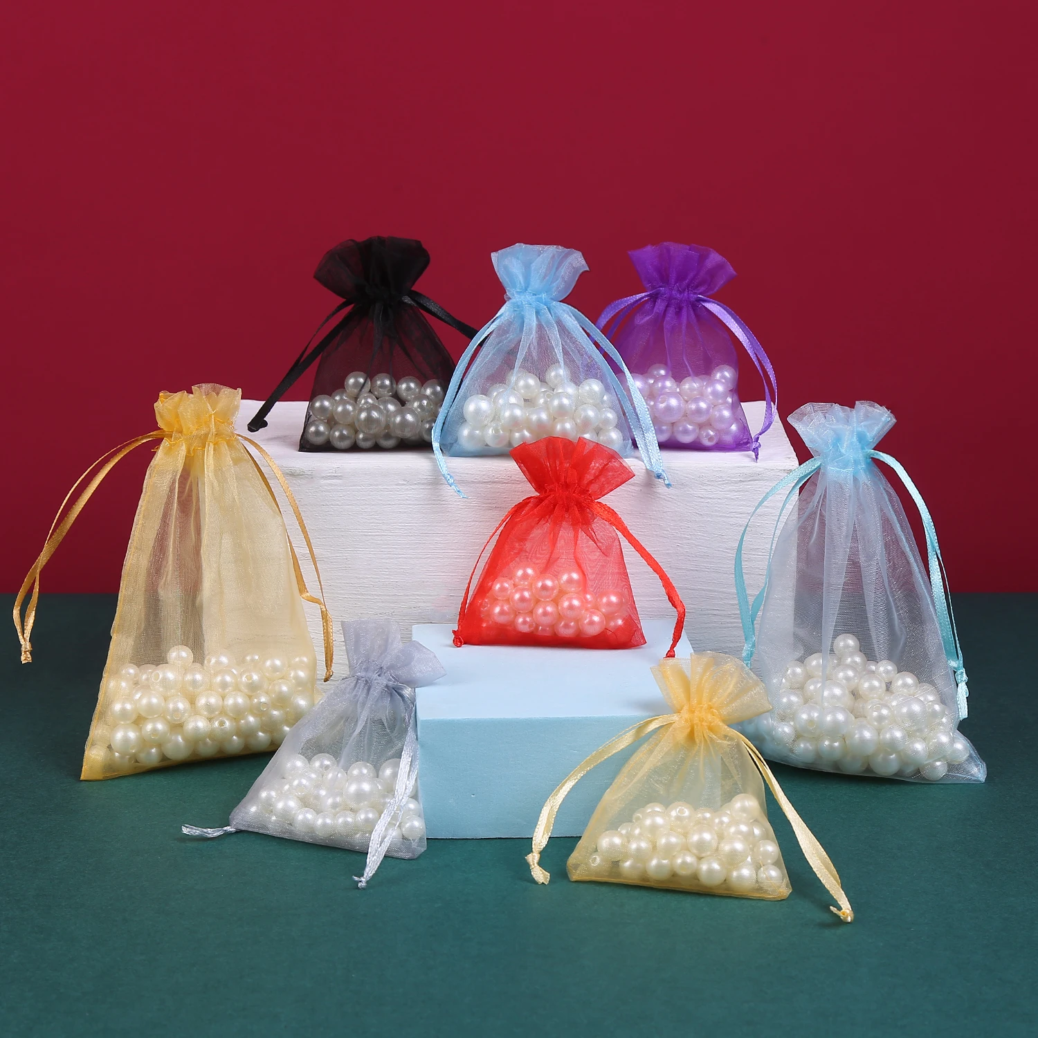 Favor Bags Organza Pouch Bag Organza Gift Bags, Silver Sheer Favor