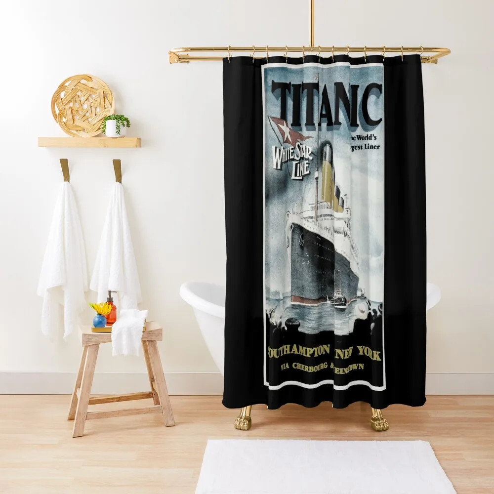 Titanic - Vintage poster Shower Curtain Anime Shower Curtain