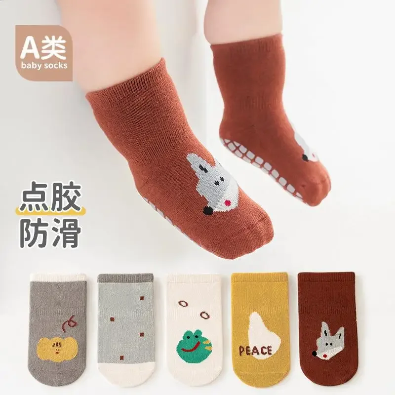

Fall Floor Socks Baby Glue Non-slip Children's Socks Boneless Midtube Baby Toddler Socks Class A Cotton Warm and Sweet